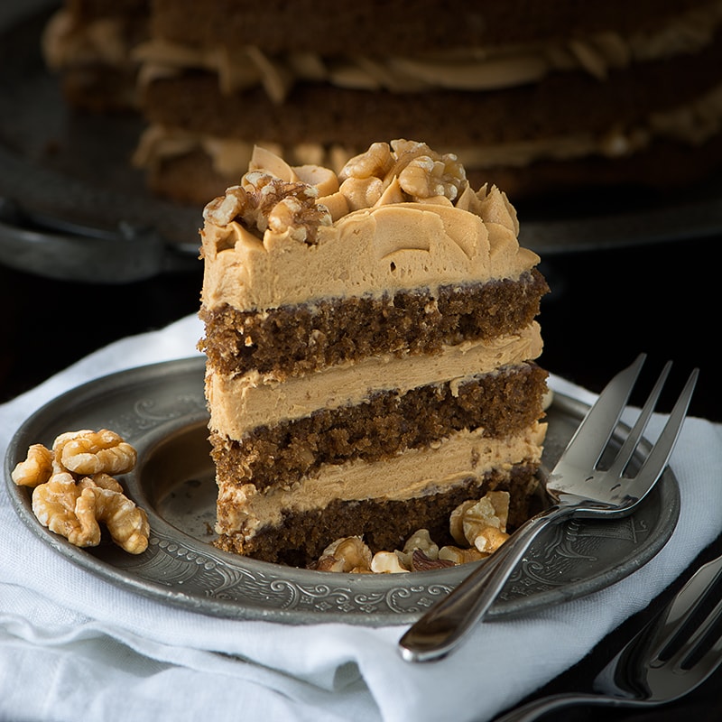 Coffee and Walnut Cake (Felicity Cloake's perfect)
