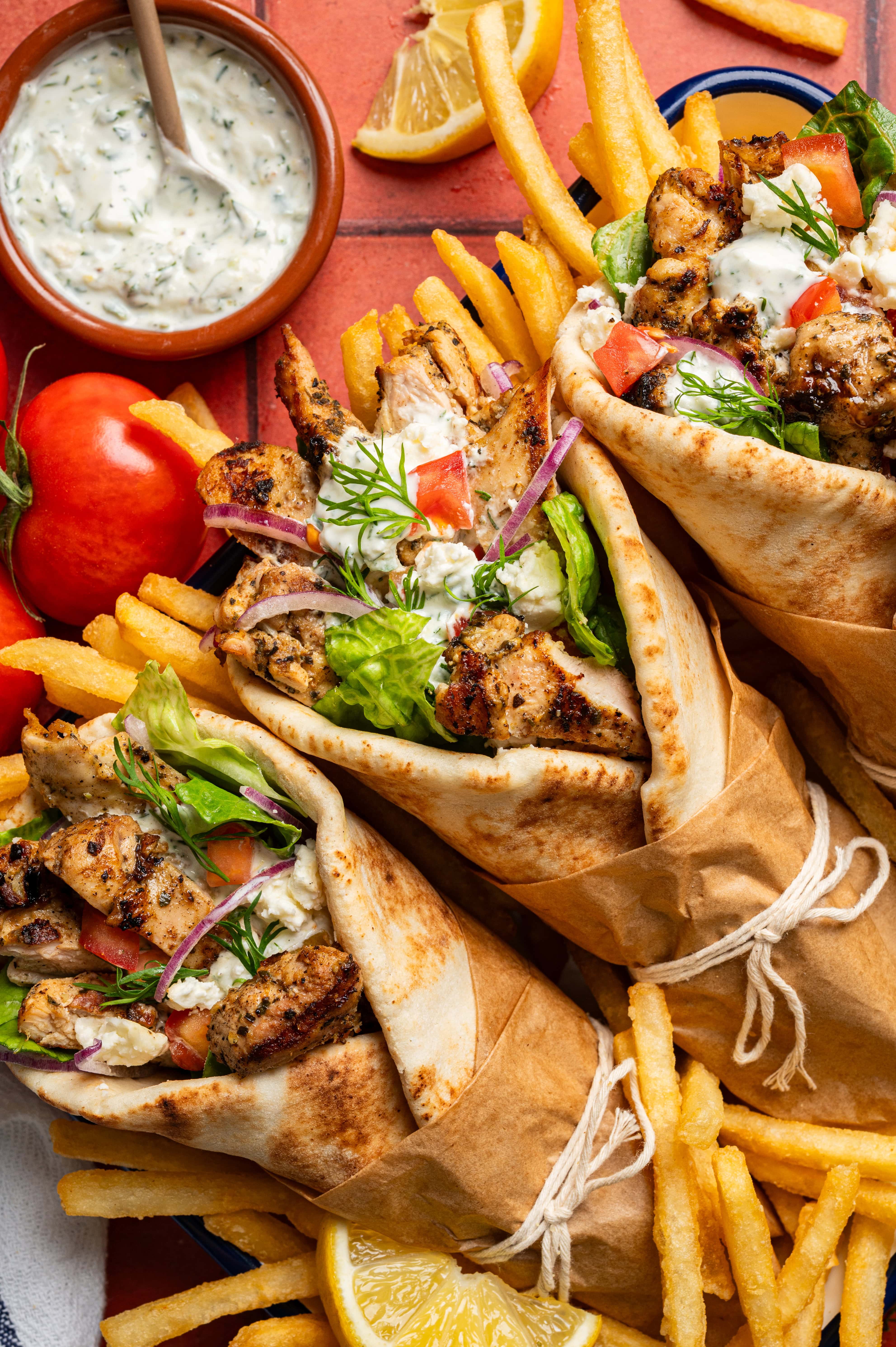 Greek Chicken Gyro (Mediterranean Dish)