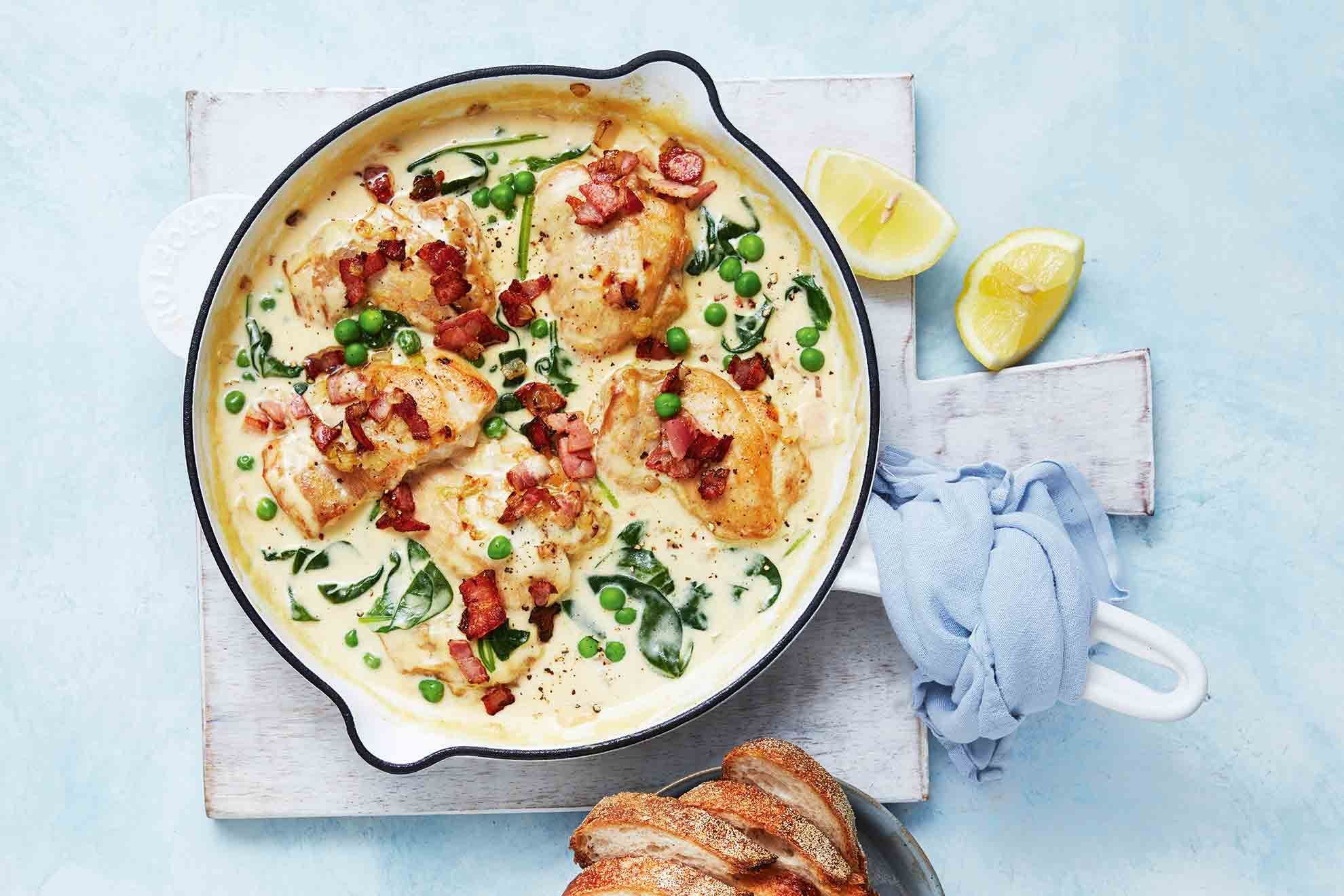 One-Pan Creamy Chicken and Bacon