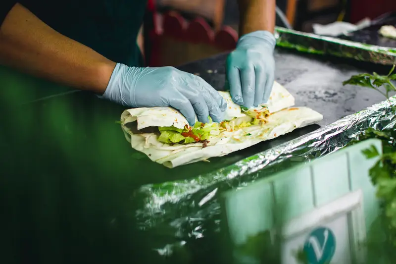 Greek Wrap (Vegetarian, with Roasted Chickpeas + Tzatziki)