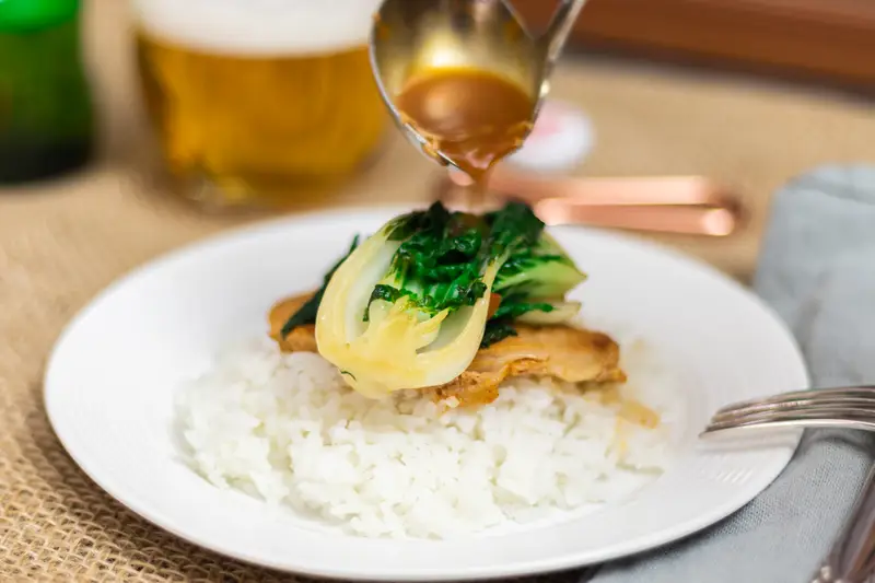 Miso-Glazed Salmon Traybake with Bok Choy
